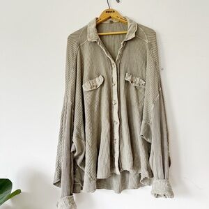 Free People Scout Waffle Jacket | Size Large
